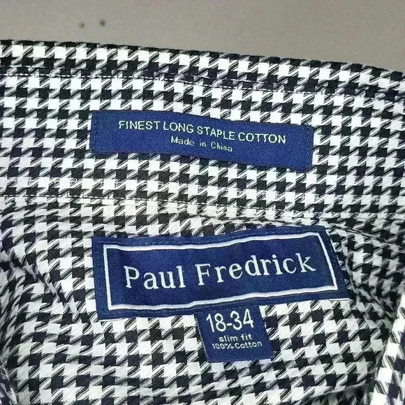 Paul Fredrick Slim Fit 100% Cotton Button Down Long Sleeve Size 18-34 - Picture 7 of 7